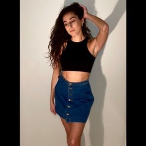 Denim Button up Mini Skirt